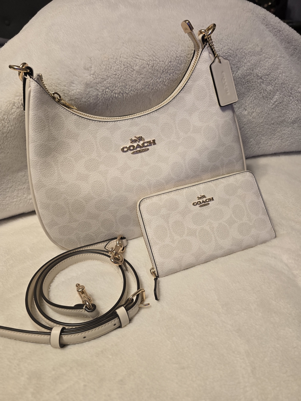 COACH Signature Teri Hobo with Matching Zip Wallet